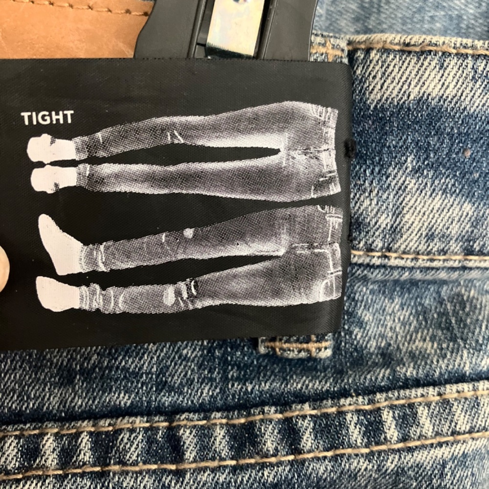 New Cheap Monday Tight Unisex Normal Waist Slim Fit Slim Legs W34 L32 Acid Wash - Picture 5 of 7
